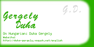 gergely duha business card